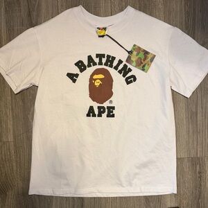 A Bathing Ape White Logo Short Sleeve Tee